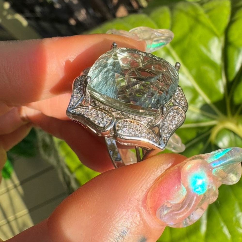 Stunning Sterling Silver Statement Ring With Extr… - image 1